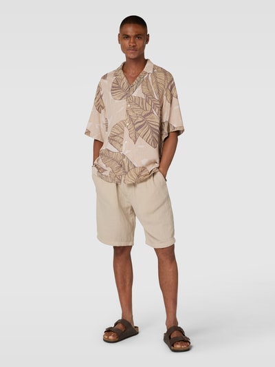 Jack & Jones Premium Vrijetijdsoverhemd met linnen en all-over print, model 'BLUREX' Beige - 1