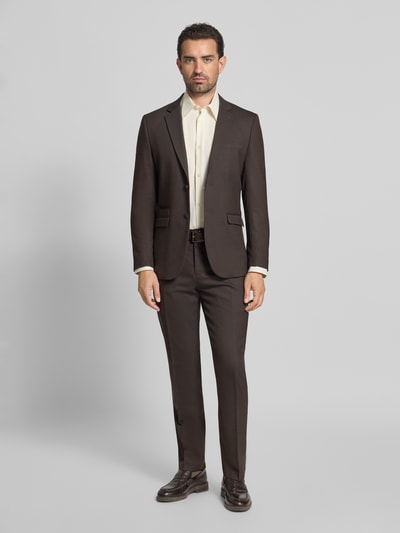 SELECTED HOMME Slim fit colbert met wol, model 'NEIL' Donkerbruin - 1