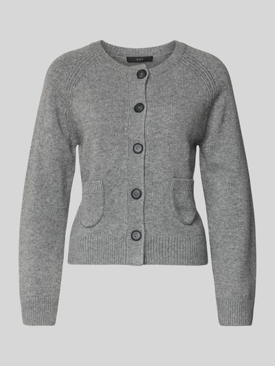 Oui Regular fit jack van wolmix in gebreide look Lichtgrijs gemêleerd - 2