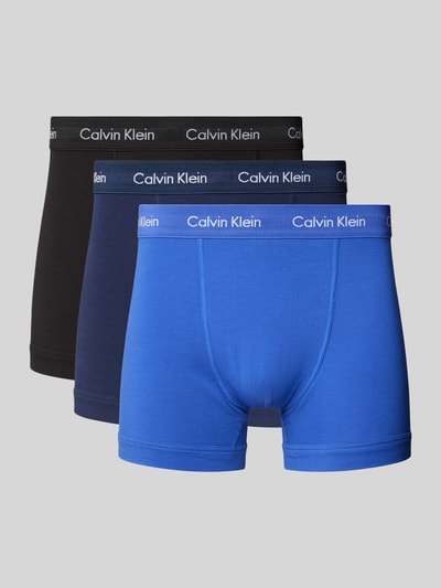 Calvin Klein Underwear Trunks mit Label-Bund im 3er-Pack Blau 1