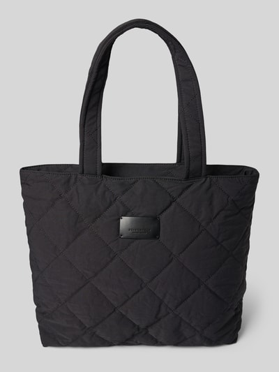Seidenfelt Shopper met doorgestikte naden, model 'Hetta' Zwart - 2
