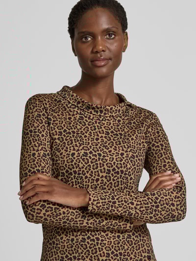 Marc Cain Shirt met lange mouwen en opstaande kraag Camel - 3