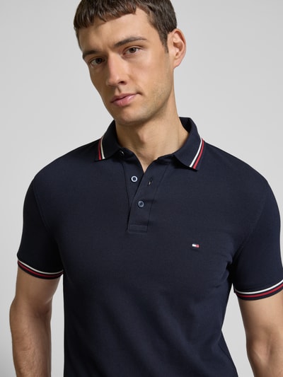 Tommy Hilfiger Slim Fit Poloshirt mit Logo-Stitching Marine 3