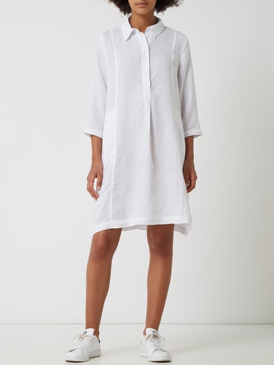 Someday Sukienka lniana z krótką listwą guzikową model ‘Quyny’ Biały 1