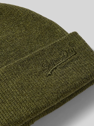 Superdry Beanie mit breitem Umschlag und Logo-Stitching Oliv Melange 2