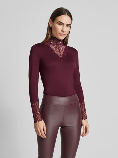 Soyaconcept Longsleeve mit  Spitzenbesatz Modell 'Marica' Bordeaux 4