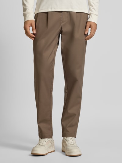 SELECTED HOMME Regular Tapered Fit Bundfaltenhose mit Gürtelschlaufen Oliv 4