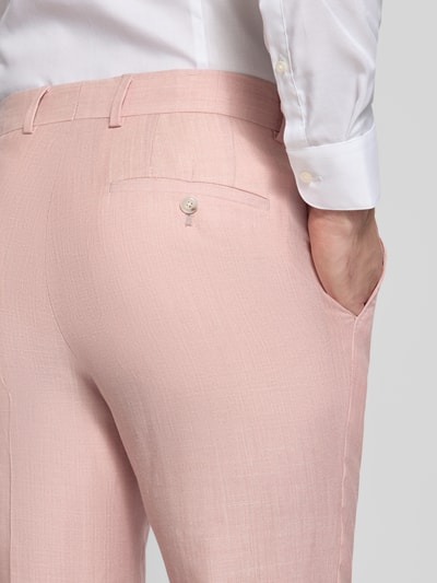 BOSS Slim fit pantalon van mix van scheerwol, zijde en linnen Model 'H-GENIUS-B1-262' Roze - 3