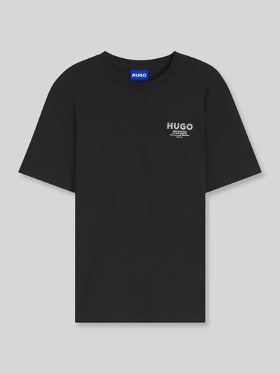 HUGO Blue regular fit T-shirt van puur katoen model 'NESPTEE' BLACK - 2