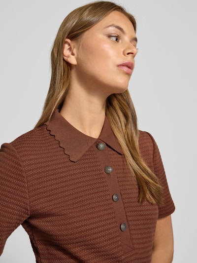 Zero Midikleid mit Strukturmuster Mittelbraun 3