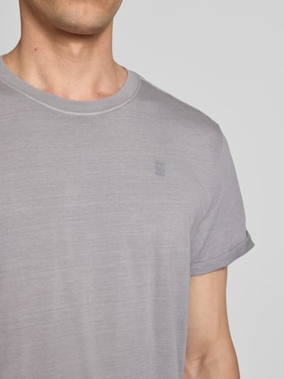 G-Star Raw T-Shirt mit Label-Detail und Rundhalsausschnitt Hellgrau 3