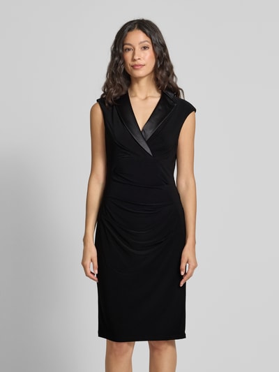Adrianna Papell Knielanges Cocktailkleid mit Reverskragen Black 4