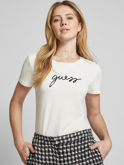 Guess T-shirt z nadrukiem z logo model ‘CARRIE’ Biały 3