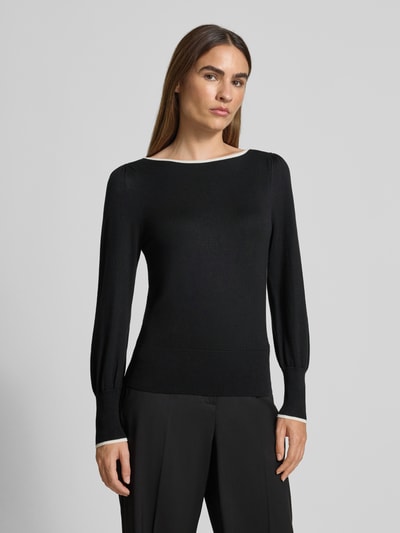 Zero Strickpullover aus Viskose-Mix mit U-Boot-Ausschnitt Black 4