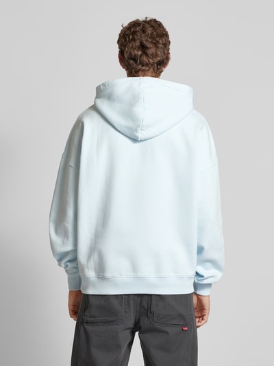 Pegador Hoodie met labelprint, model 'BANKS' Lichtblauw - 5