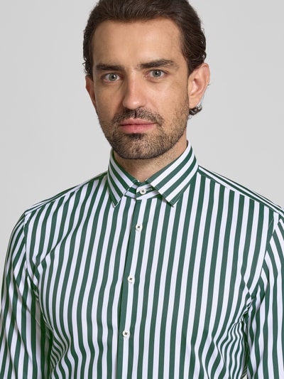 Jake*s Slim Fit Business-Hemd mit Kentkragen Dunkelgruen 3