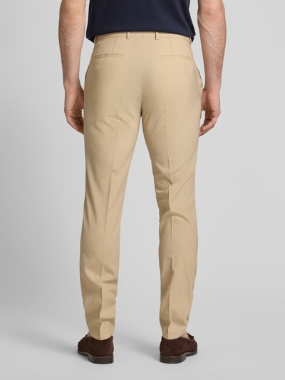 HUGO Slim Fit Anzughose mit Bundfalten Modell 'Hesten232X' Beige 5