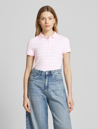 Christian Berg Woman Regular fit poloshirt met structuurmotief Rosé - 4