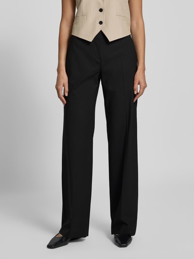 Windsor Slim Fit Wollhose mit Bügelfalten Black 4