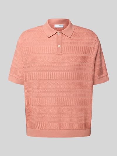 SELECTED HOMME Relaxed fit poloshirt van puur katoen, model 'FOAM' Oudroze - 2