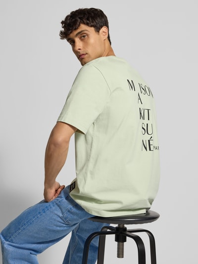 MAISON KITSUNÉ Regular Fit T-Shirt aus reiner Baumwolle Mint 3