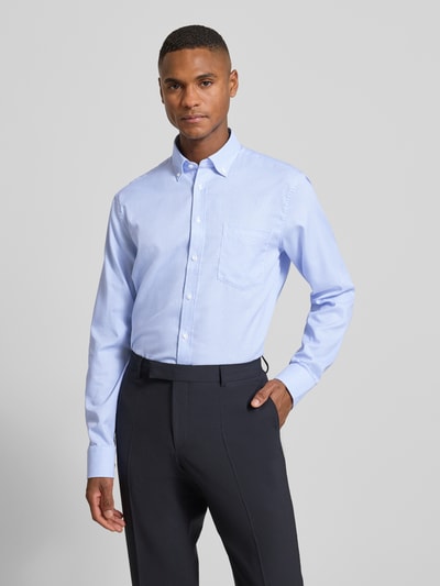 SEIDENSTICKER REGULAR FIT Regular fit zakelijk overhemd van katoen met button-downkraag Koningsblauw - 4