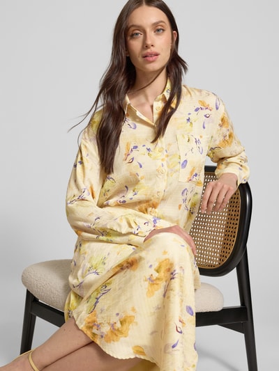 moves Regular Fit Bluse mit Brusttasche Modell 'Lenora' Hellgelb 3