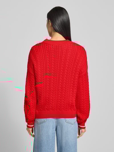 Armedangels Loose fit gebreide pullover van puur biologisch katoen, model 'CAARLOA CABLE' Lichtrood - 5