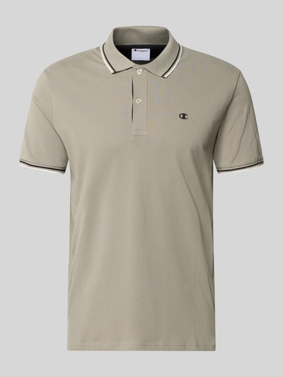 Produktfoto, Slim Fit Poloshirt mit Label-Stitching von CHAMPION in Beige, Reine Baumwolle, Knopfleiste, Rückenlänge 73 cm bei Größe M