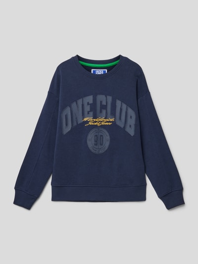 Jack & Jones Bluza o kroju oversized z nadrukiem z logo model ‘COLE’ Granatowy 1