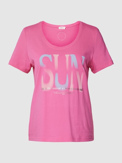 s.Oliver RED LABEL T-Shirt mit Statement-Print Pink 2