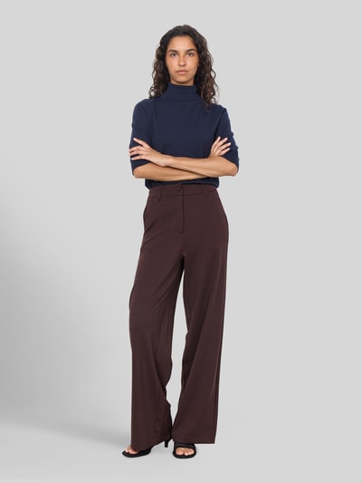 Soyaconcept Wijdvallende broek met viscose, model 'DANIELA 9' Donkerbruin - 1