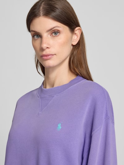 Polo Ralph Lauren Oversized Sweatshirt mit Label-Stitching Lila 3