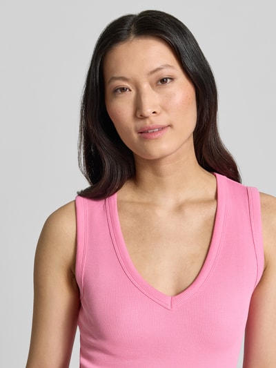 VERO MODA Top na ramiączkach o kroju slim fit z mieszanki bawełny model 'CHLOE' Mocnoróżowy 3