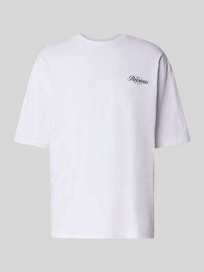 REVIEW Oversized T-Shirt mit Label-Print Weiss 2