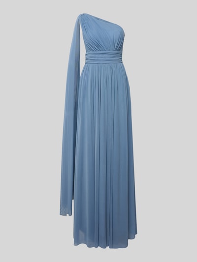 Produktfoto, wieczorowa suknia 'Abendkleid im One-Shoulder-Design' od TROYDEN COLLECTION z niebieskiego szyfonu, fason A-linia, długość maxi, boczny zamek, długość tyłu w rozmiarze 36: 142 cm, szerokość w rozmiarze 36: 38 cm