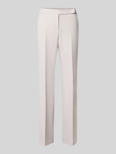 Productfoto, Straight Fit broek met viscose van windsor., lichte beige kleur, persplooien, elastische materiaalmix, haakjes- en ritssluiting