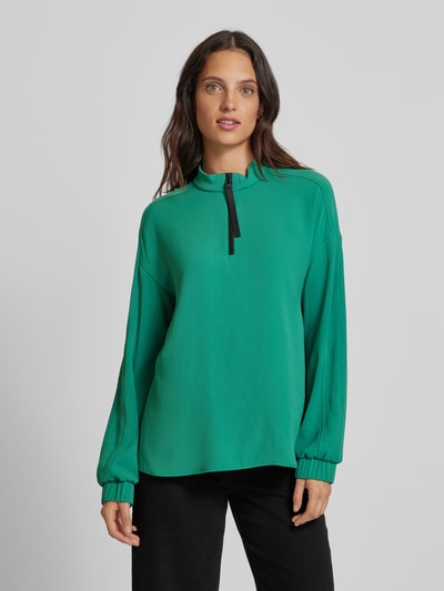 Marc Cain Relaxed fit blouse met opstaande kraag Groen - 4