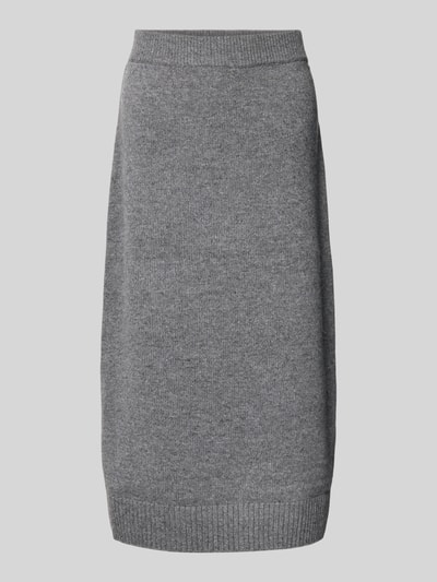 MOS MOSH Wollen rok met geribde zoom, model 'Bryndis' Donkergrijs - 2
