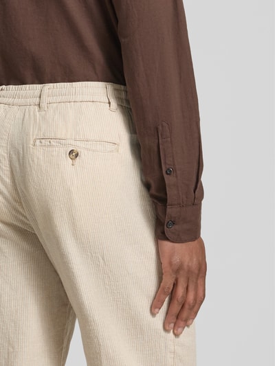 Lindbergh Stoffhose mit Leinen-Anteil und seitlichen Eingrifftaschen Sand 3