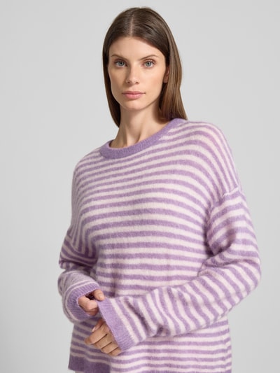 American Vintage Oversized Strickpullover mit Rundhalsausschnitt Modell 'NENYBA' Flieder 3