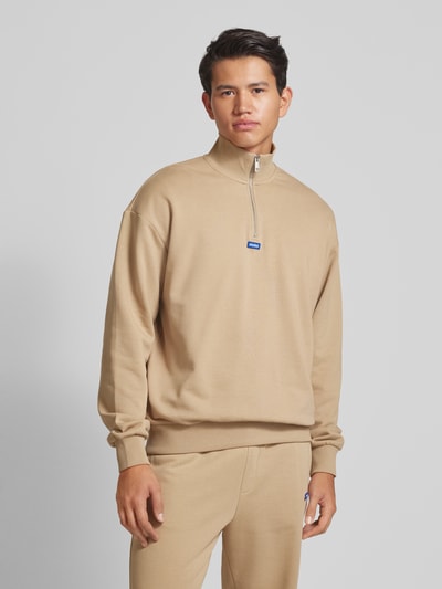 Hugo Blue Sweatshirt met opstaande kraag, model 'Neeler' Beige - 4