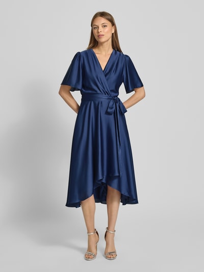 Swing Cocktailkleid mit Bindegürtel Blau 4