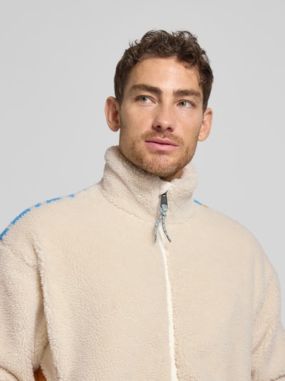 Napapijri Regular Fit Fleecejacke mit Stehkragen Modell 'T-FIEMME' Offwhite 3