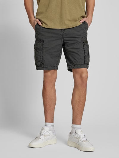 Superdry Regular Fit Cargoshorts mit Gürtelschlaufen Modell 'Parachute' Anthrazit 4