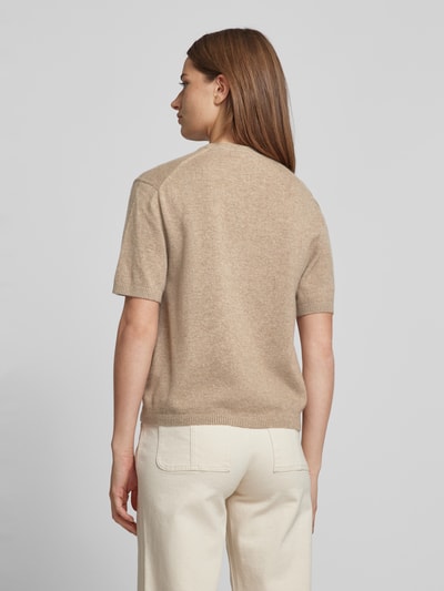 Jake*s Collection T-shirt van kasjmier met ronde hals Beige - 5