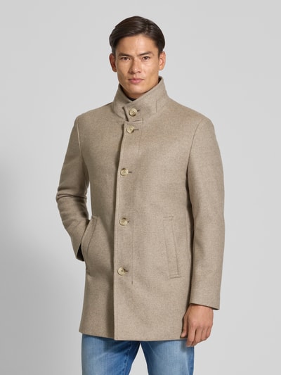 Strellson Regular fit lange jas met opstaande kraag, model 'Finchley' Beige - 4