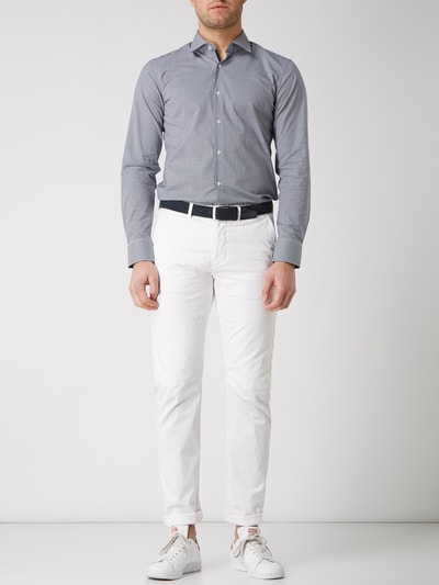 BOSS Slim fit zakelijk overhemd van katoen, model 'Jesse' Marineblauw - 1