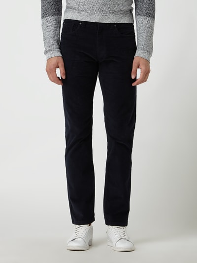 Montego Cordhose mit Stretch-Anteil in gerader Passform  Marineblau 4