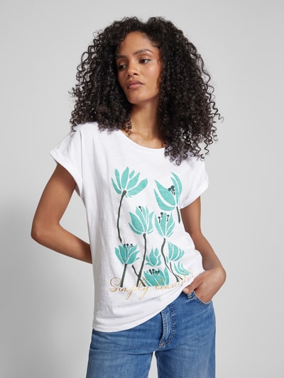 Soyaconcept T-shirt met motief- en statementprint, model 'BABETTE' Wit - 3